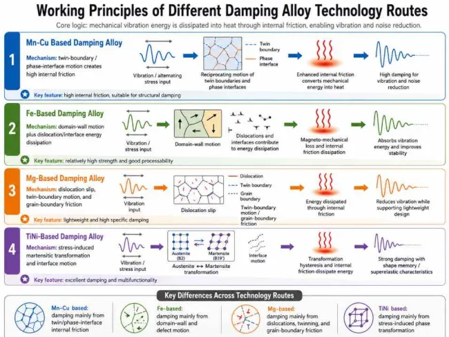 Damping alloys