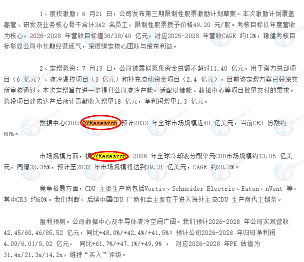 Sanhe Tongfei Refrigeration Co., Ltd. cited the CDU Market Report published by QYResearch.