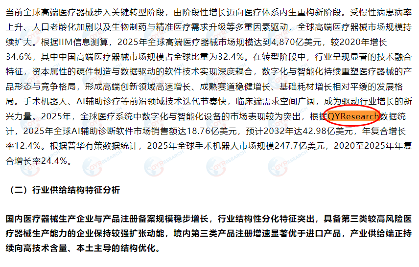 Sina Finance has featured a market report on AI-assisted diagnostic software published by QYResearch
